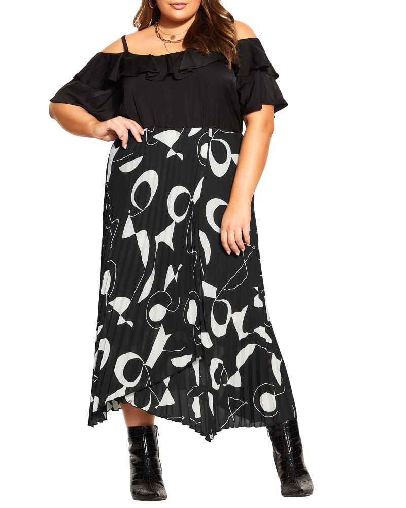 Front of a model wearing a size XXS SKIRT EMILY in Spaces by City Chic. | dia_product_style_image_id:266066